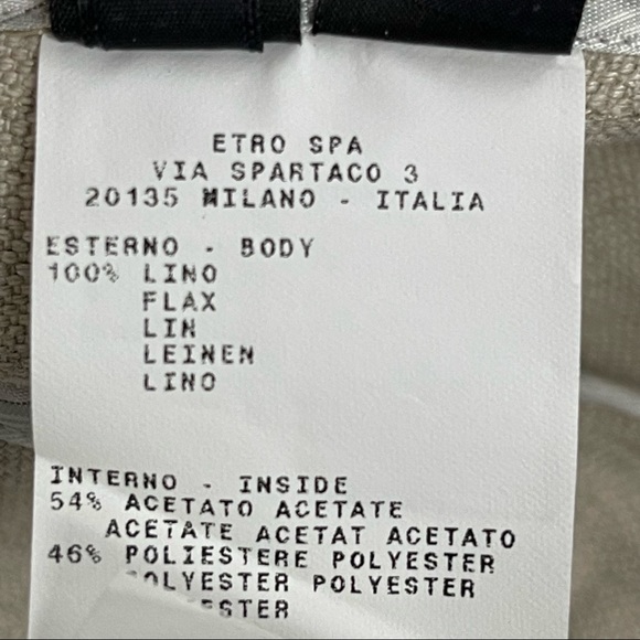 ETRO Linen Embroidered Military Style Jacket Crop 42 EU - Picture 9 of 10